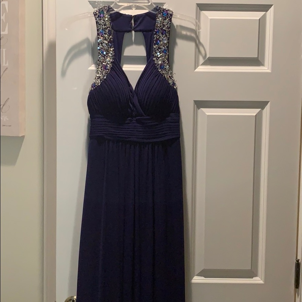 Long blue formal dress